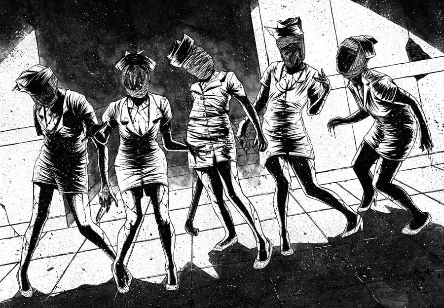 Silent Hill Nurses Pinup In Kris Justice S My Pencils And Inks Comic Art Gallery Room